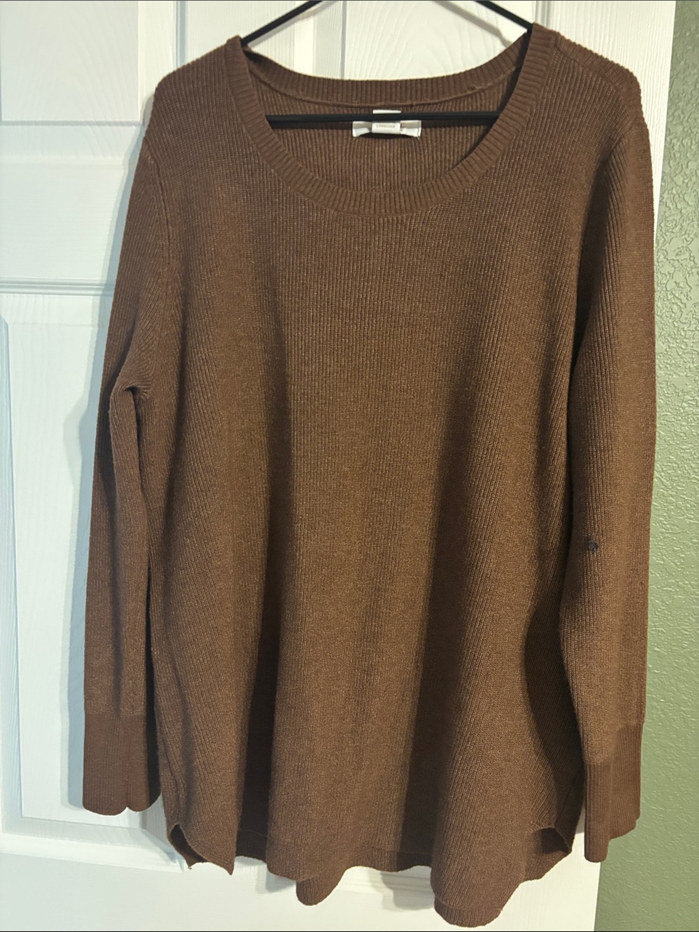 Natural Reflections Women's Chestnut Brown Scoop Neck Sweater